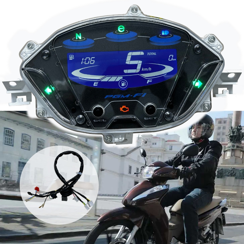 Peça direta de fábrica para moto: velocímetro/conta-giros digital LCD para Honda Biz 125 EX 2018-2024