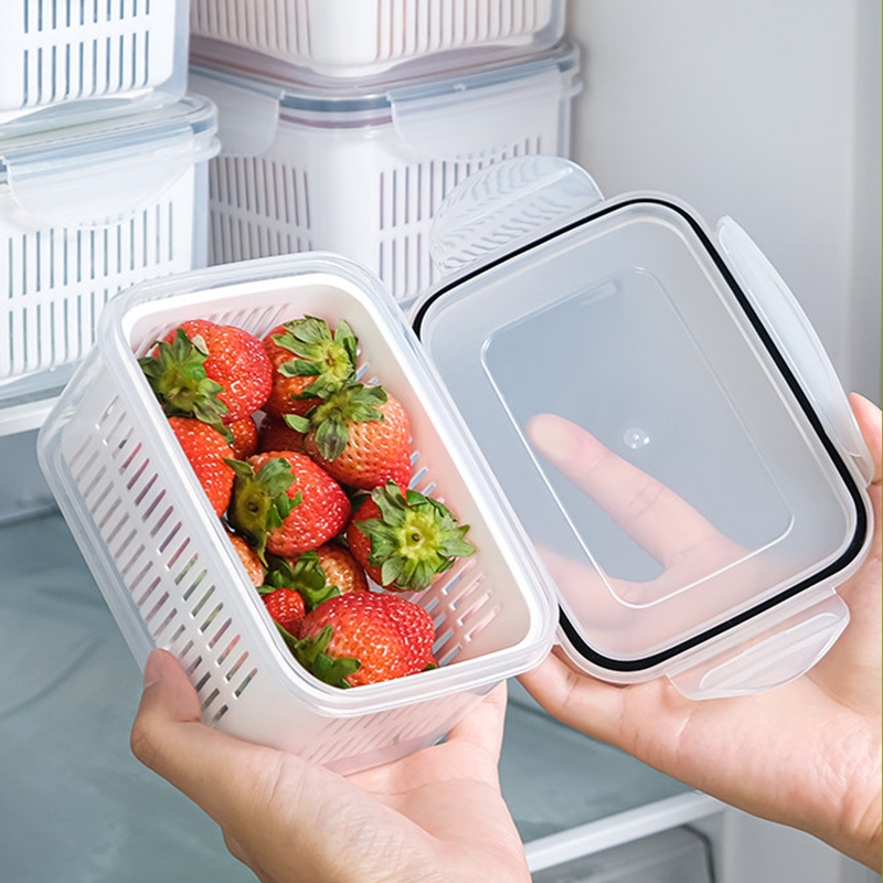 Kit 3 potes Organizadores Geladeira Organizador Alimentos Vegetais Cozinha Moderna-315602