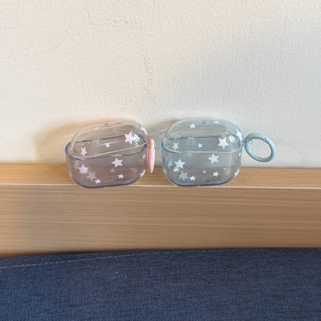 IMD Transparente Rosa Azul Estrelas Capa De Fone De Ouvido Para AirPods 1 2 3 4 Pro Fones Bluetooth Sem Fio Pro3 Pro2 TP