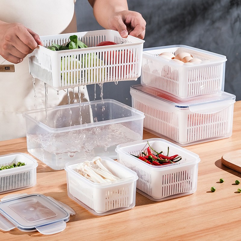 Kit 3 potes Organizadores Geladeira Organizador Alimentos Vegetais Cozinha Moderna-315602