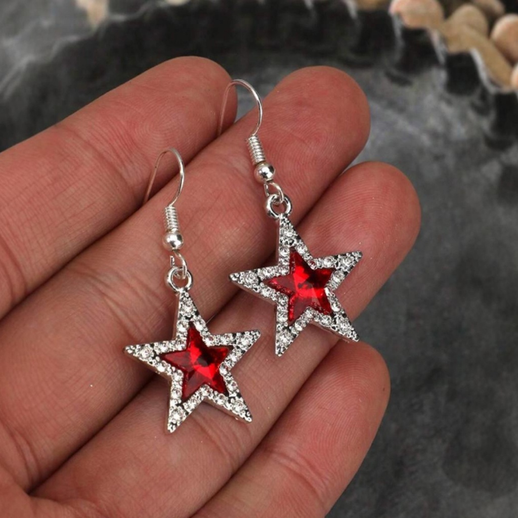 Brincos femininos elegantes moda luxo strass 925 prata estrela pingente brincos adequados para mulheres acessórios diári