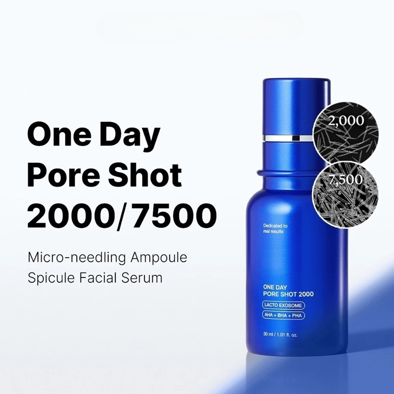 Medicube Zero One Day Pore Exosome Shot 2000/7500PPM Ampola 30ml Soro Apertador De Poros Azul