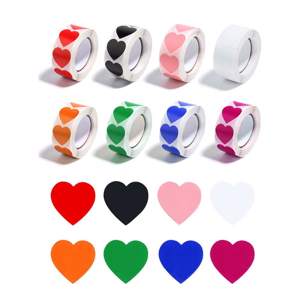 Adesivos De Amor Em Branco Pacote De Rolo De Coração 500 /