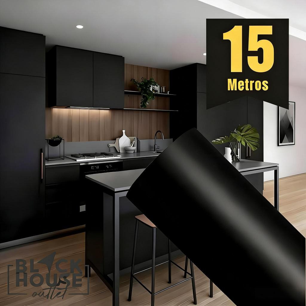 Novo Papel Contact Adesivo 2/5/10/15 Metros Preto Fosco Brilho Lavável Promoção