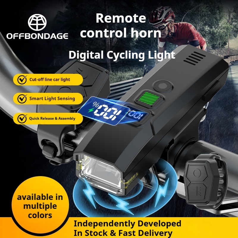 Farol de Bicicleta Inteligente com 120 dB de Buzina, Controle Remoto Sem Fio, Luz LED para Bicicleta, Sensor Automático,