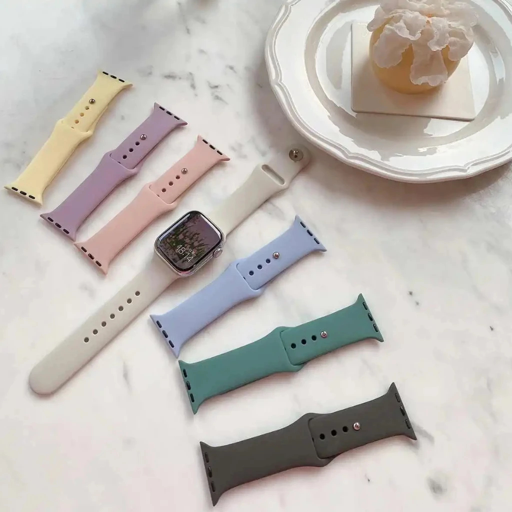 Pulseira smartwatch e iWatch de silicone 42mm 44mm 45mm 49mm – cinta de borracha ajustável para relógio inteligente