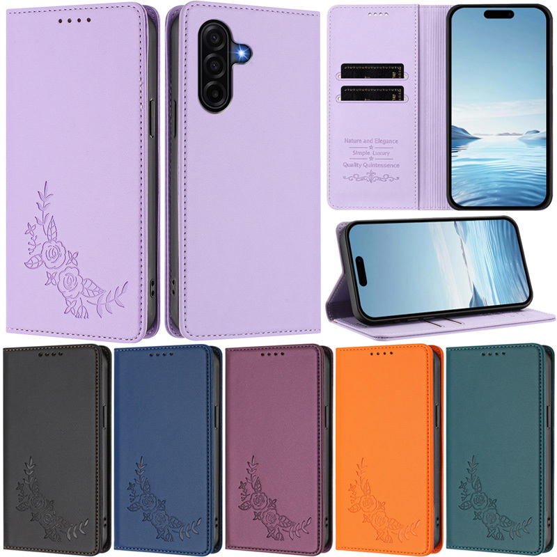 Caixa De Luxo Para Samsung Galaxy A57 A37 A56 A36 A17 A26 A16 5G A06 M56 M36 5G A05S A16 4G Carteira De Couro PU Macio C