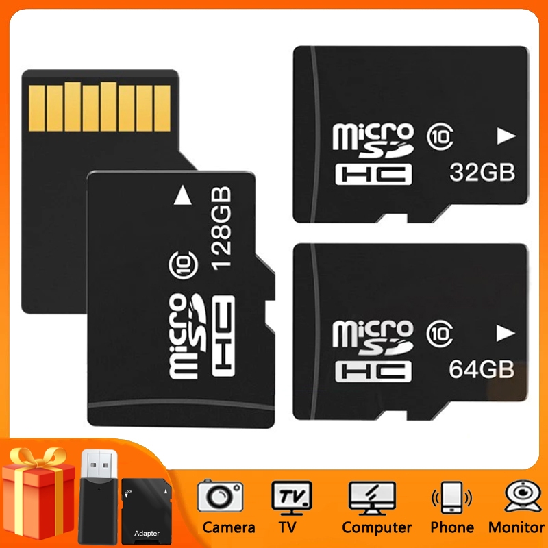 Cartão de memória TF portátil 32GB-512GB à prova d'água Mini cartão SD + conjunto de leitor de cartão