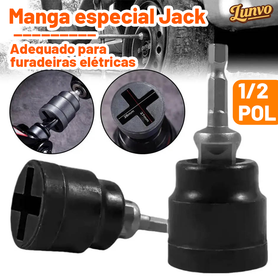 Soquete de Macaco para Pneu de Veículo, Adaptador Rápido de Elevação para Furadeira Elétrica, Ferramenta de Elevação