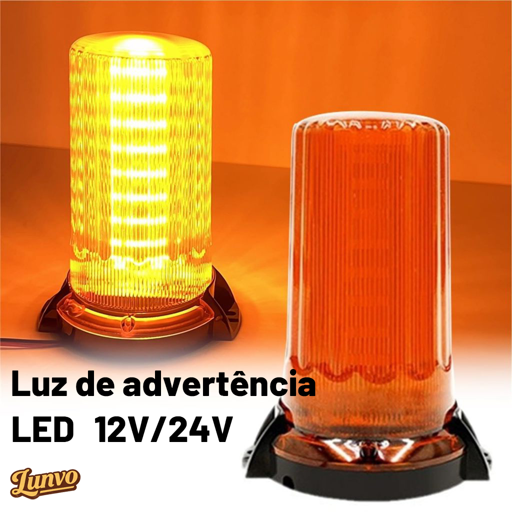 Giroflex Led 12V Âmbar Empilhadeira Máquina Universal Strobo Caminhão Guincho