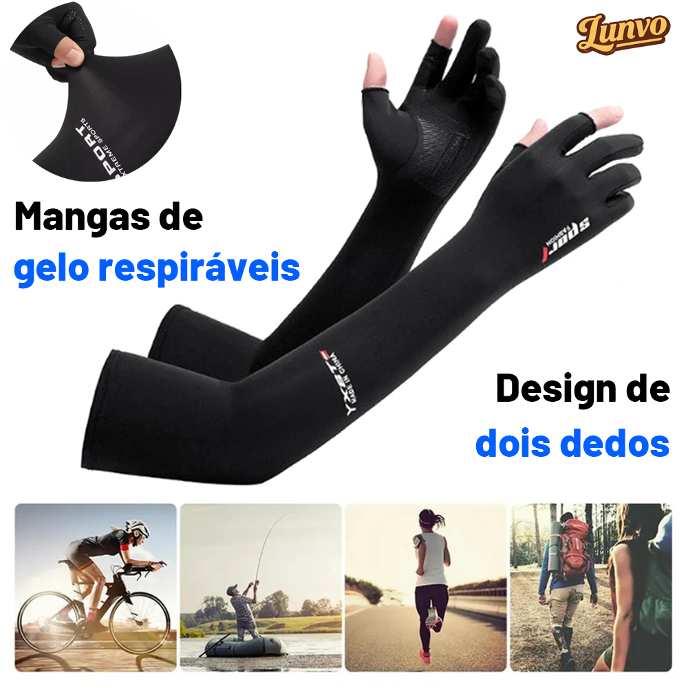 Manguito Compressão Proteção UV50+ Braço e Mão para Pesca Ciclismo Esporte Multiesporte