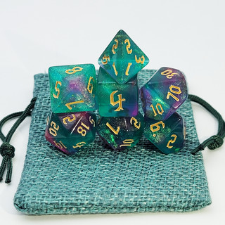 Conjunto de Dados Camaleão 7 Peças,  Múltiplas Faces para Masmorra, Jogo de Tabuleiro, Dragões, Pathfinder, D&D e RPG