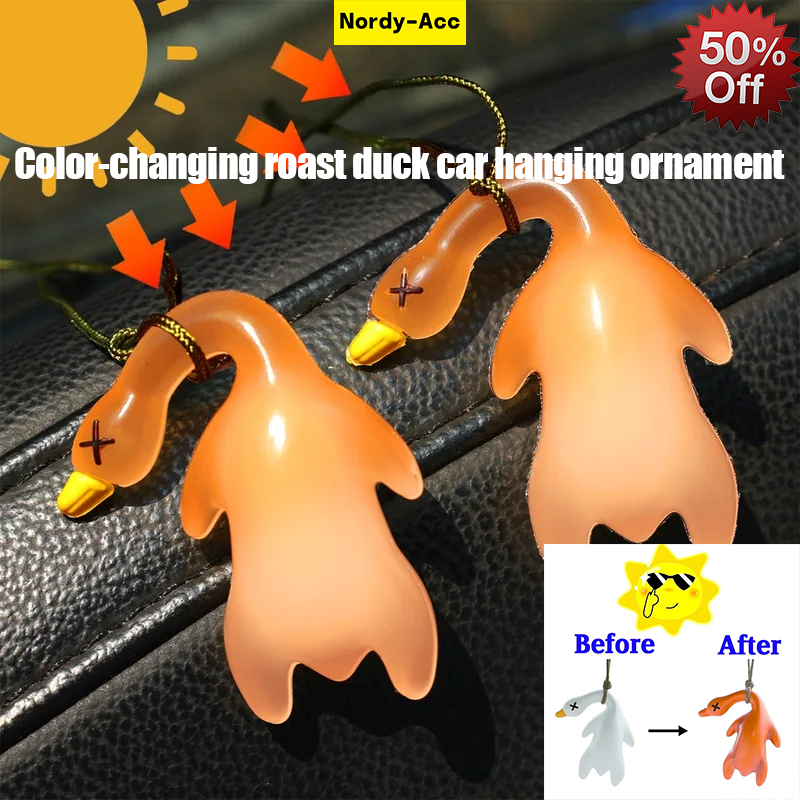 Chaveiros 1/2 Pçs Novo UV Fotocromático Mudança De Cor Pato Chaveiro Moda Engraçado Bonito Dos Desenhos Animados Pingent