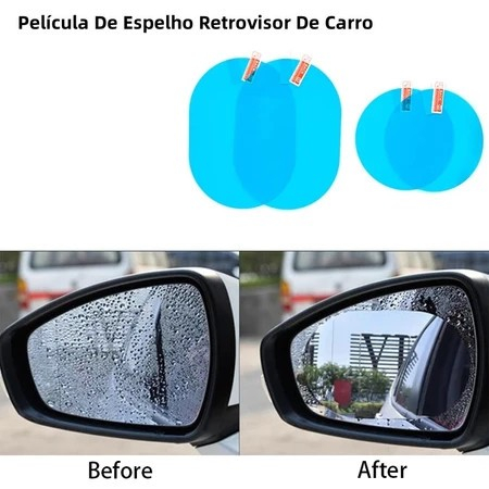 Película Antiembaçante À Prova De Chuva Para Espelho Lateral De Carro De 2 Unidades , Adesivos Protetores Transparentes