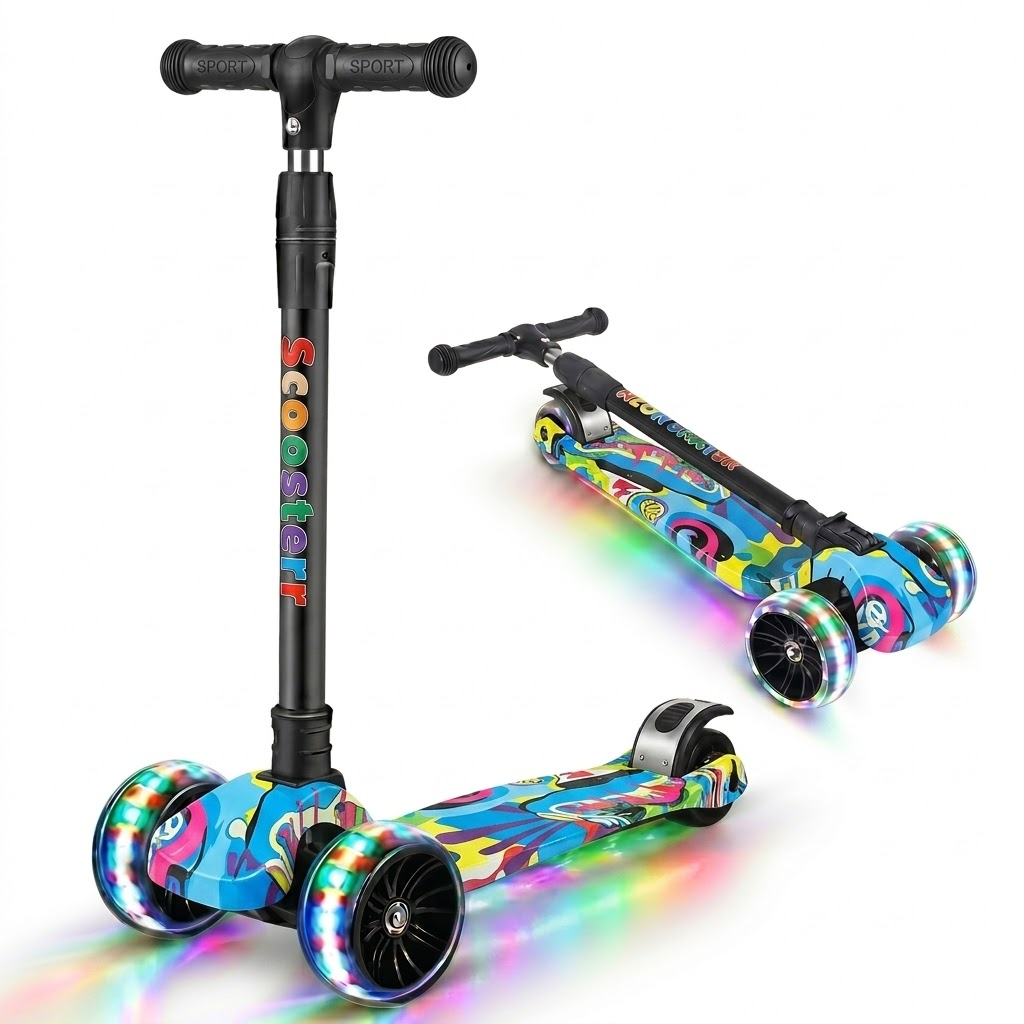 Patins Infantil 4 Rodas Quad Ajustável Com Led Rodas Que Brilham [PRONTA ENTREGA]