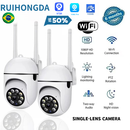 KIT2 Câmera WiFi Sem Fio Monitor De Segurança Doméstica 1080p HD Visão Noturna Monitoramento Remoto Móvel Em Cores