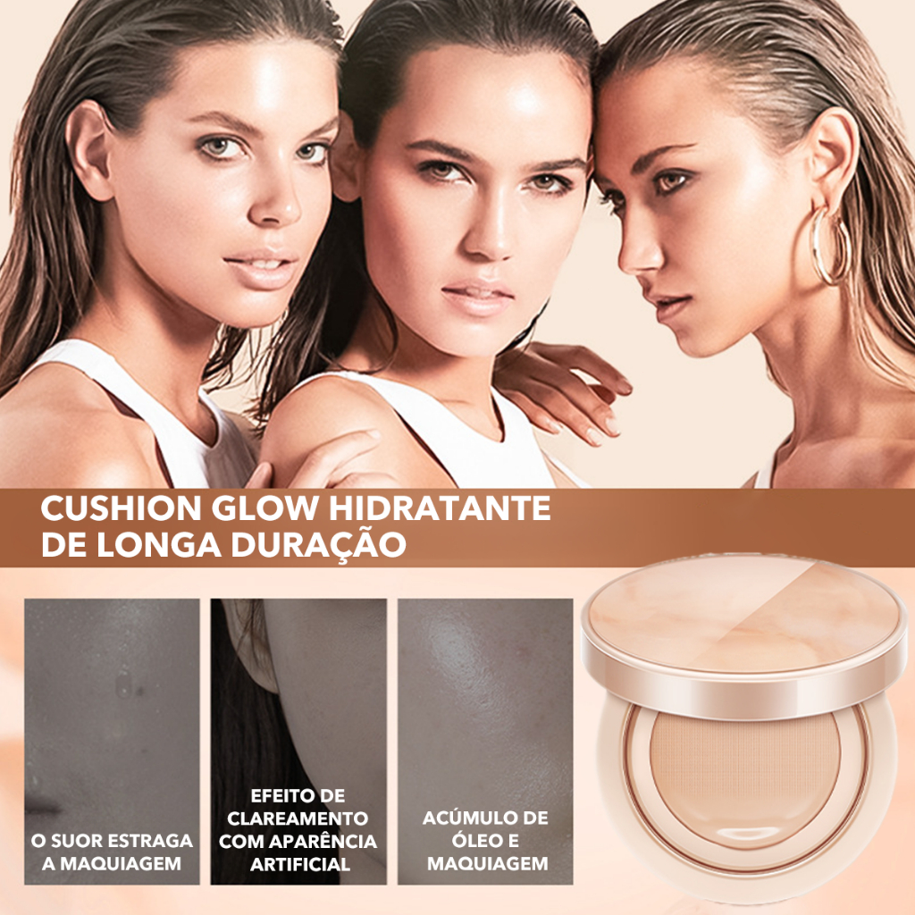 Base Cushion Matte Alta Cobertura Longa Duração BB Cream Air Cushion Foundation À Prova D'água Controle De Óleo