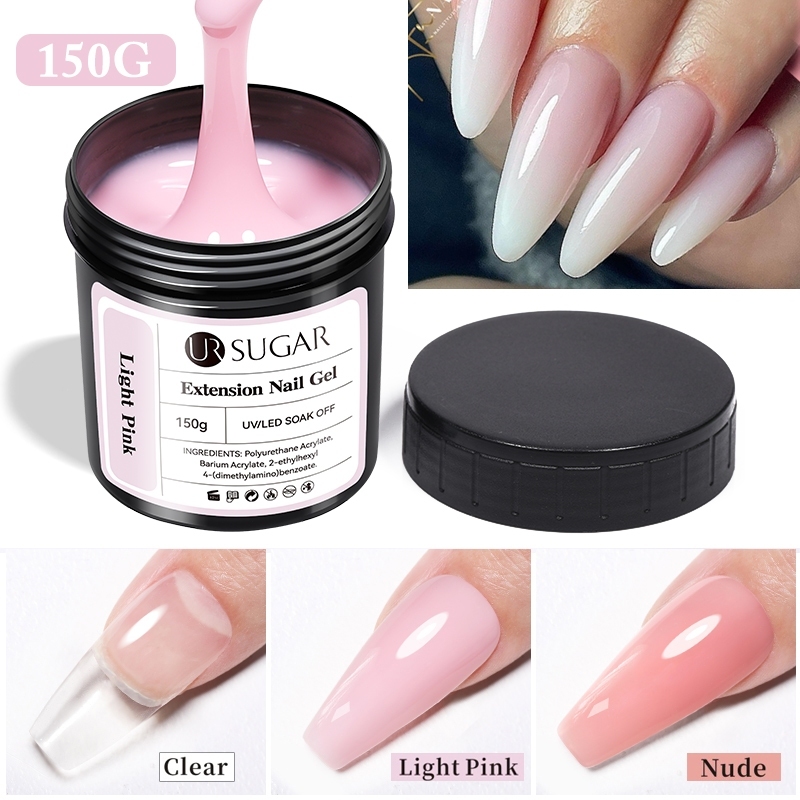 UR SUGAR 150g Gel de Extensão de Unhas Rosa Nude Leitoso Construção Rápida Auto-nivelante Gel UV Duro Construção