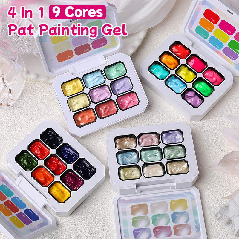 UR SUGAR 9 Cores Unhas Pat Pintura Gel 4 Em 1 Usado Para Padrão De Estampagem De Gradiente UV LED Nail Art