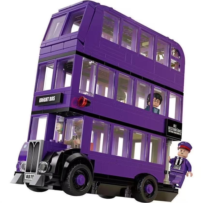 Lego blocos de construção série cavaleiro ônibus rua vista modelo magia escola emblema crianças diy montado gift em Oferta na Shopee