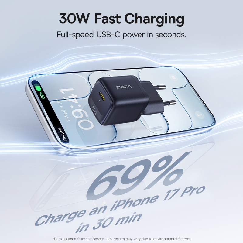 Carregador Rápido Baseus Cube Pro Mini 30W Para iPhone 15 Pro Max · foto 2