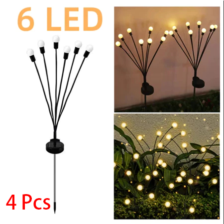Luminaria De Jardim Em Forma De Vagalume Placa Solar Espeto Luz Led Decoração Para Jardim Luz Ao Ar Livre À Prova