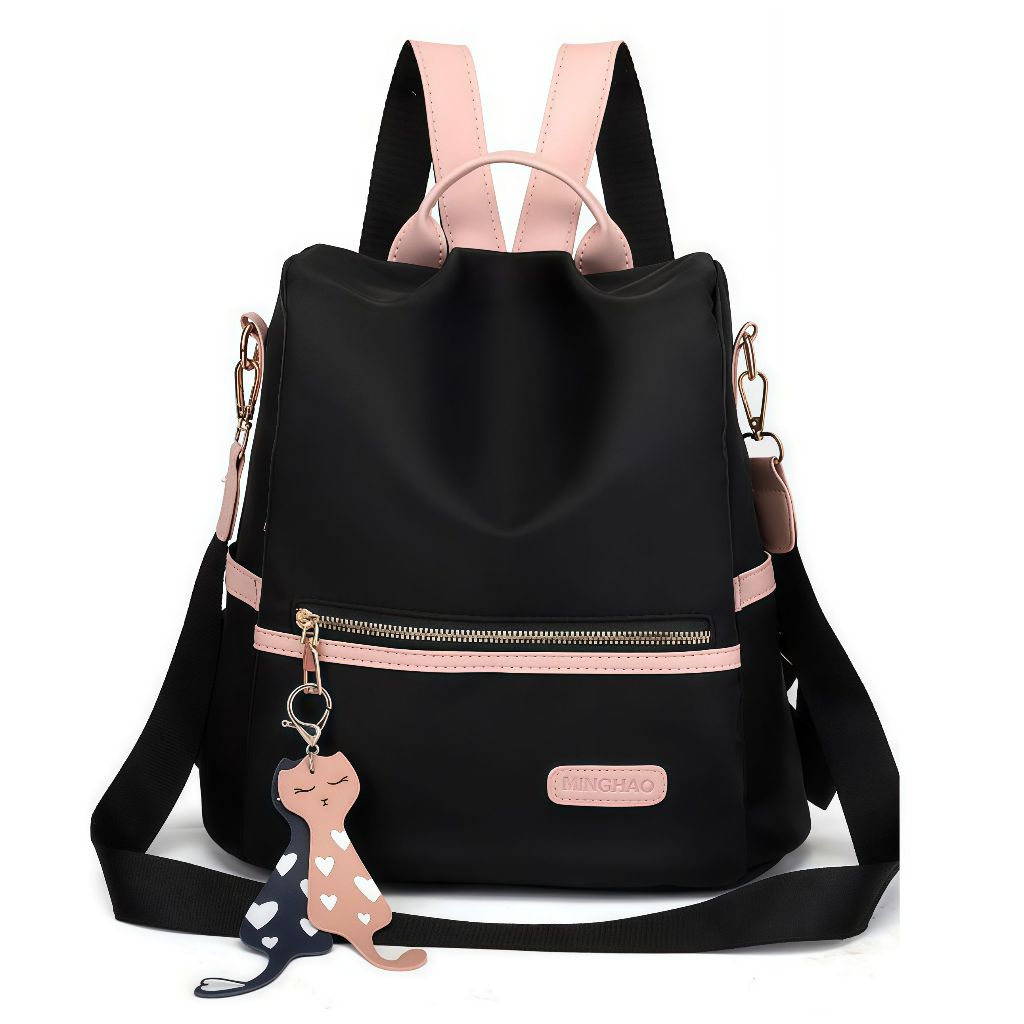 Bolsa Mochila Feminina Grande Antifurto Impermeável Reforçada Com Alça Costas e Transversal Escola Trabalho