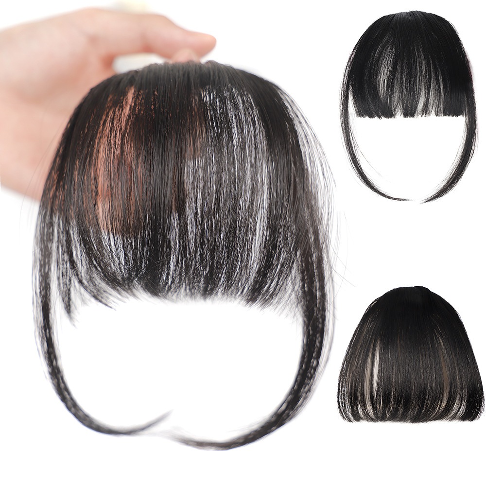 Franja Air Bangs Natural para Mulheres Franja Frontal Invisível com Fixação Clip Alta Qualidade Fácil Aplicação