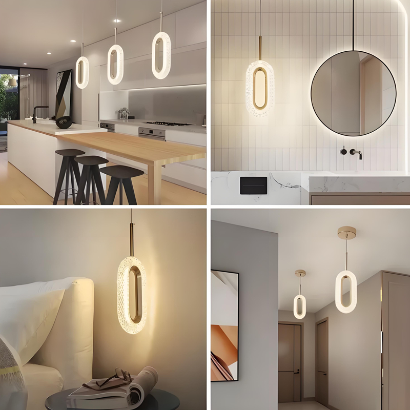 Lustre de cristal luxuoso com design oval ideal para quartos, salas de estar e corredores 110–220 V — imagem 2 de 2