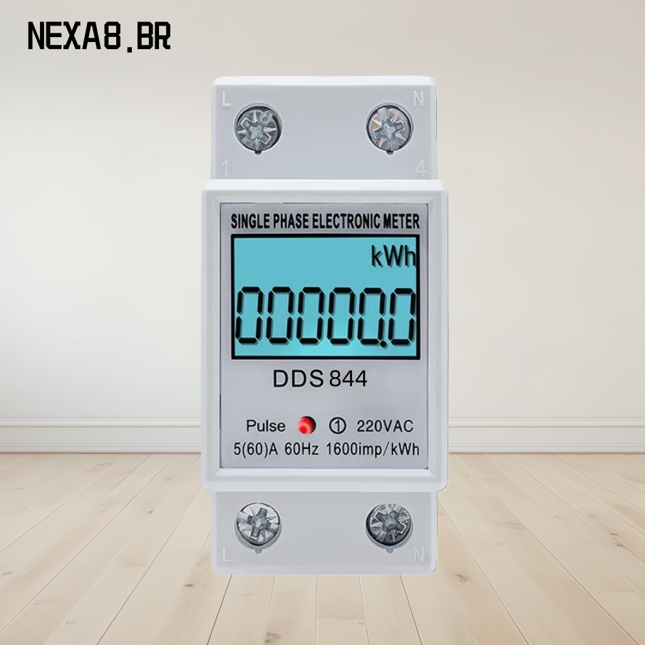 Medidor De Consumo De Energia Monofásico Com Display Digital LCD 60A