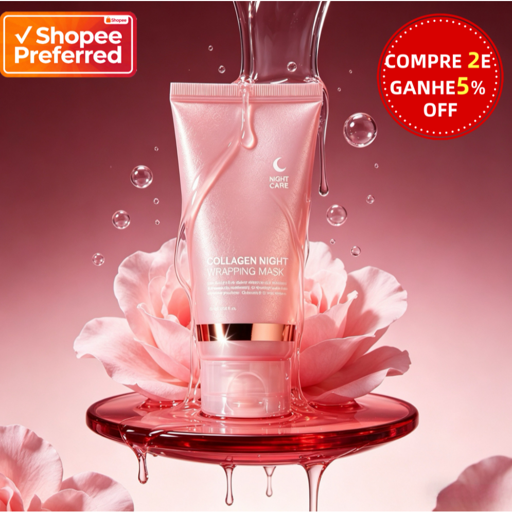 Colágeno Máscara Iluminadora | Hidratação Profunda Anti-rugas Fecha Poros