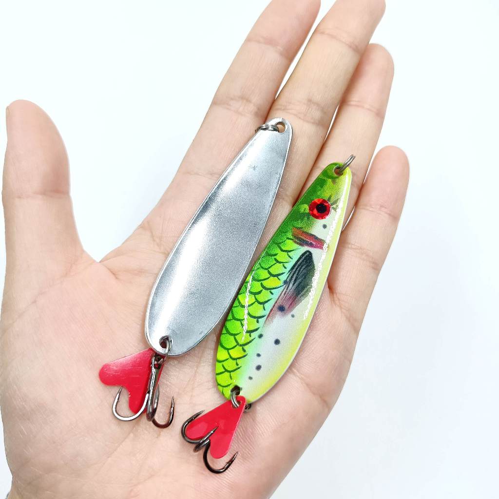 DUODUOYU 1 Pçs Colher De Metal Isca De Pesca 18g/75mm 3D Artificial Iscas Duras Spinner Wobbler Truta Baixo Equipamento