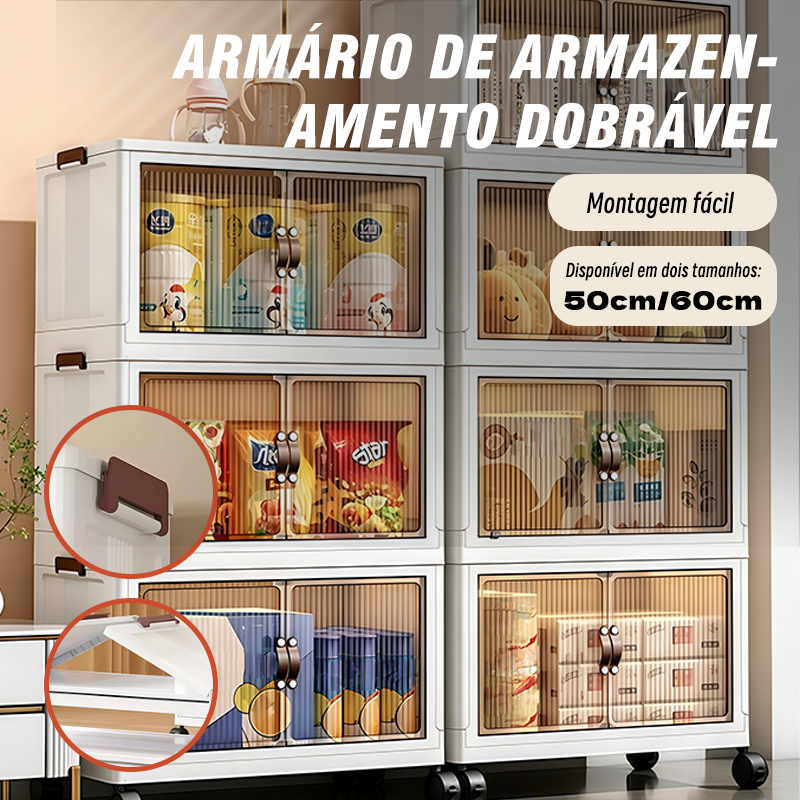 2/3/4/5 Caixas Armário Dobrável com Rodinhas Empilhavel Caixa Organizadora com Tampa Diversos Multiuso