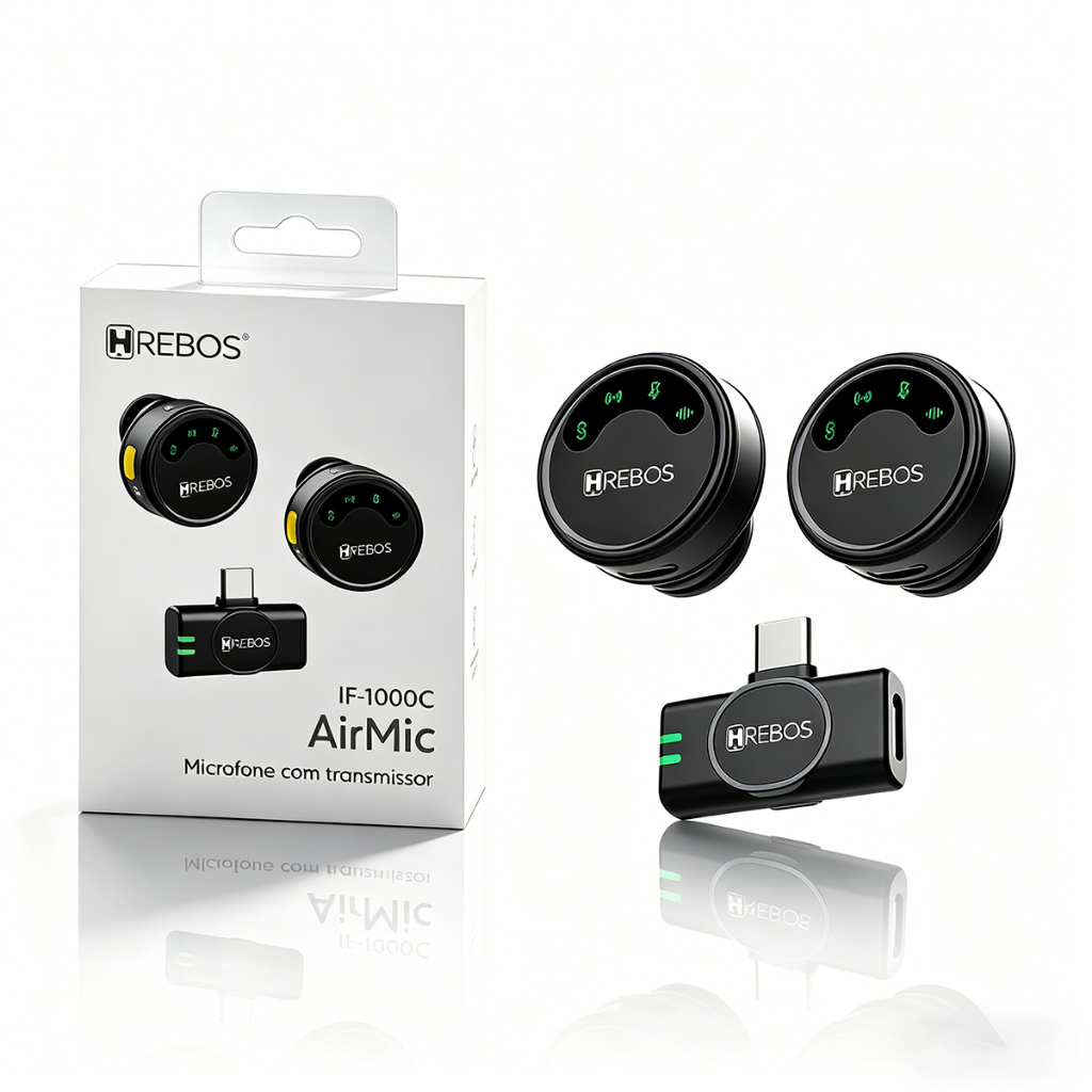 Microfone de lapela sem fio, redução de ruído de trigo duplo, gravação ao vivo, microfone de rádio para celular
