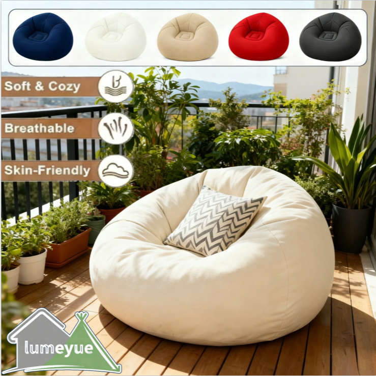 Sofá/poltrona/pufe inflável/espreguiçadeira inflável de veludo para uso doméstico em Oferta na Shopee