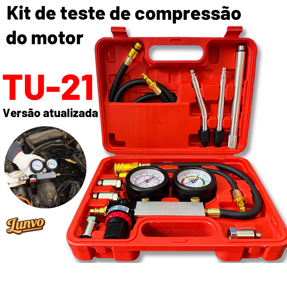 Kit De Teste Medidor De Compressão Duplos De Cilindro Motor TU-21