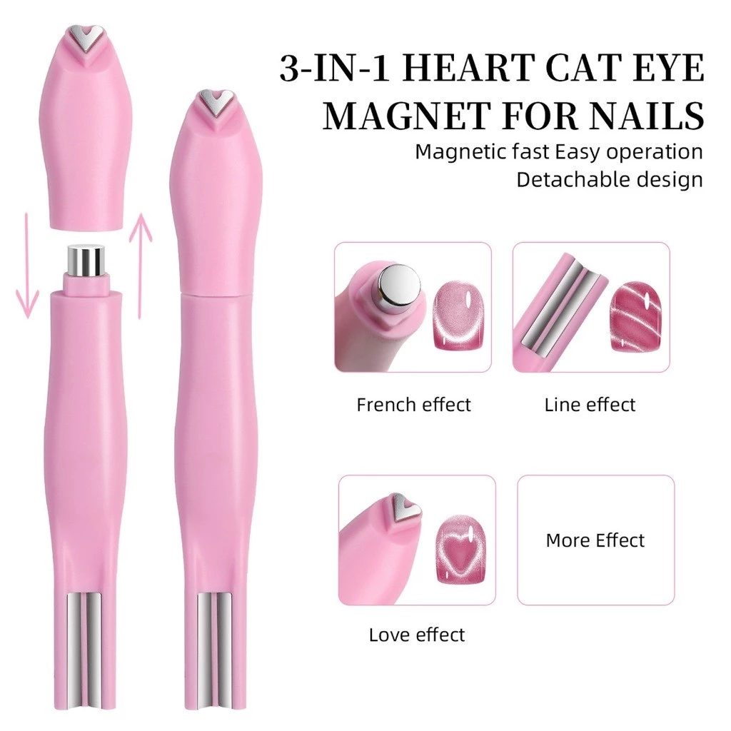 Três em um Manicure olho de gato ímã tipo charuto forte magnético olho de gato esmalte Glu