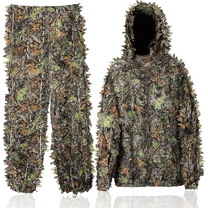 Terno Ghillie Ao Ar Livre Ternos De Caça Calças 3D Folha Camo Camuflagem Macacão Juventude Adulto Roupas Leves