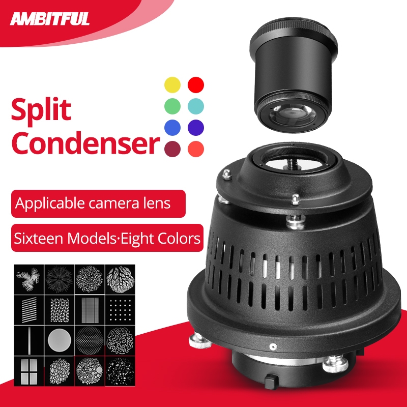 Ambiful AL-16 PRO Bowens Mount Split Focalize Cônico Snoot Condensador Óptico Arte Efeitos Especiais Em Forma De Cilindr