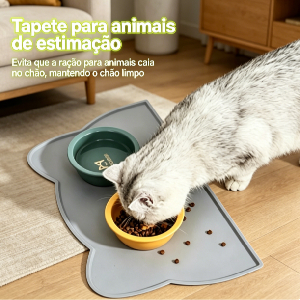 Tapete De Comida De Gato Alimentação De Silicone Para Animais De Estimação Antiderrapante À Prova D'água Bandeja