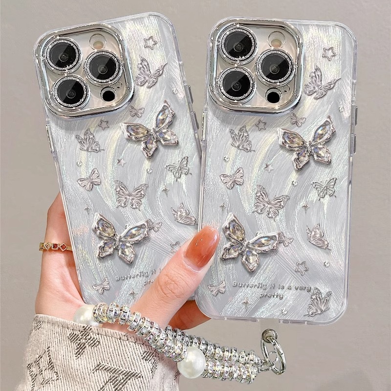 Para Samsung S25 S23 S24 FE S22 S26 Ultra Plus A15 A16 A17 A07 A05 A06 A55 A56 A57 Impresso 3D Borboleta Caso De Telefon