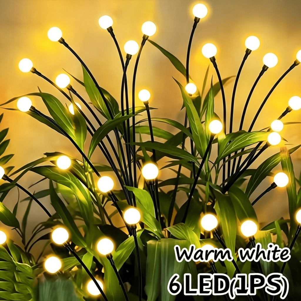 Luminária Solar Led Estilo Vagalume com 6 Lâmpadas, Impermeável para Jardim e Área Externa