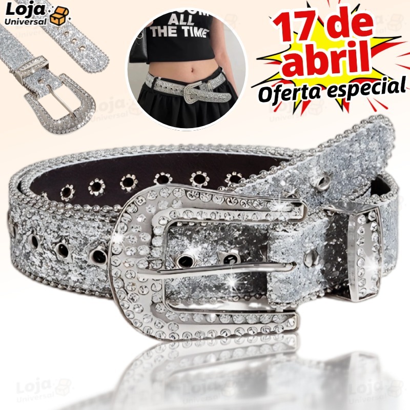POOP Cintos Góticos De Rhinestone De Couro De PU Cowboy Ocidental Y2K Moda Para Meninas Jeans Homens MaisVendido em Oferta na Shopee