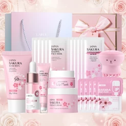 LAIKOU Japão Sakura Conjunto De Luxo De Proteção Solar E Recuperação-Protetor Fps50 + Soro Facial + Essência Para Os Olh