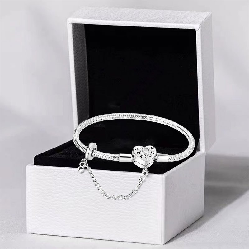 Pulseira berloque prata S925 Moda Feminina Joias Elegantes DIY Charme Presente de Aniversário