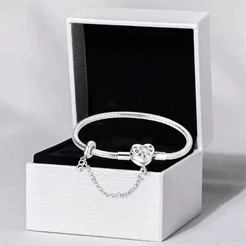Pulseira berloque prata S925 Moda Feminina Joias Elegantes DIY Charme Presente de Aniversário