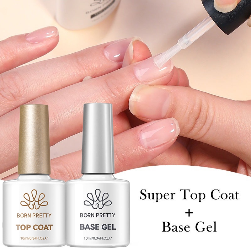 BORN PRETTY 10ml Top Gel De Unhas Base De Polimento De Embeber UV Vernis Semi Permanente Arte De Unhas Unha Gel Polonês