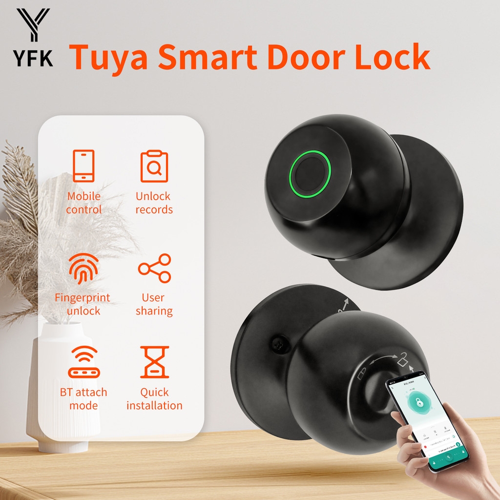 Fechadura Inteligente De Impressão Digital De Porta Para Tuya Smart Lock Com Bluetooth Door Entrada Sem Chave E App