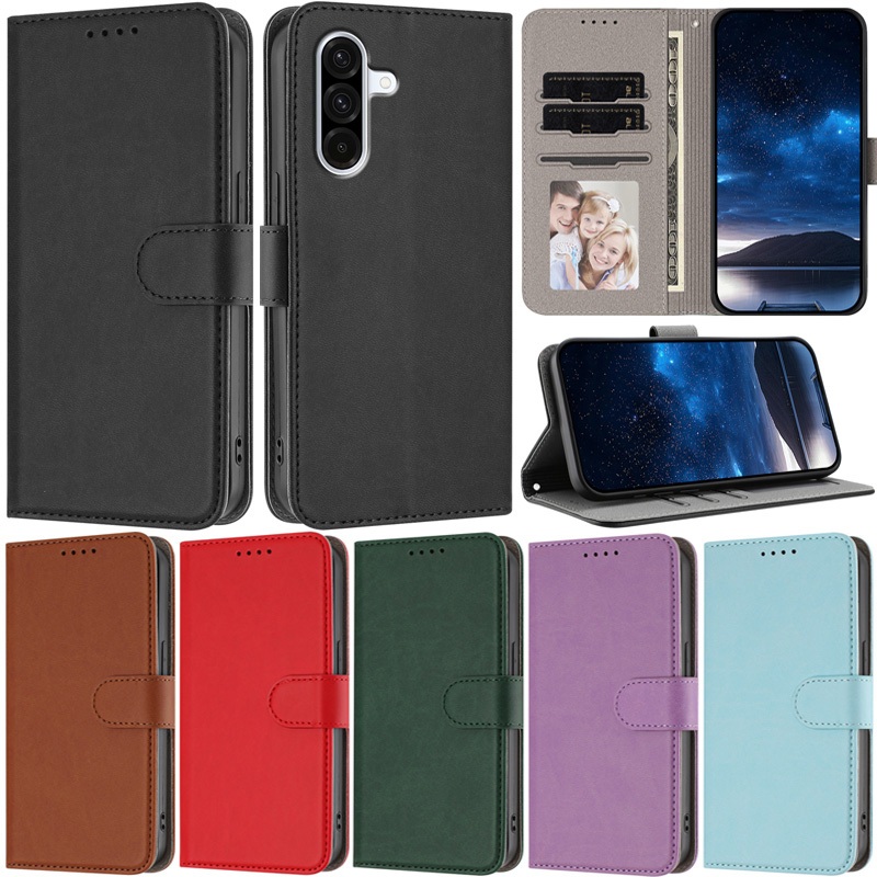 Capa De Luxo Para Samsung Galaxy A57 A37 A55 A35 A25 A15 A14 A54 A34 5G A15 4G A14 4G A24 4G Retro Carteira Slot Cartão 