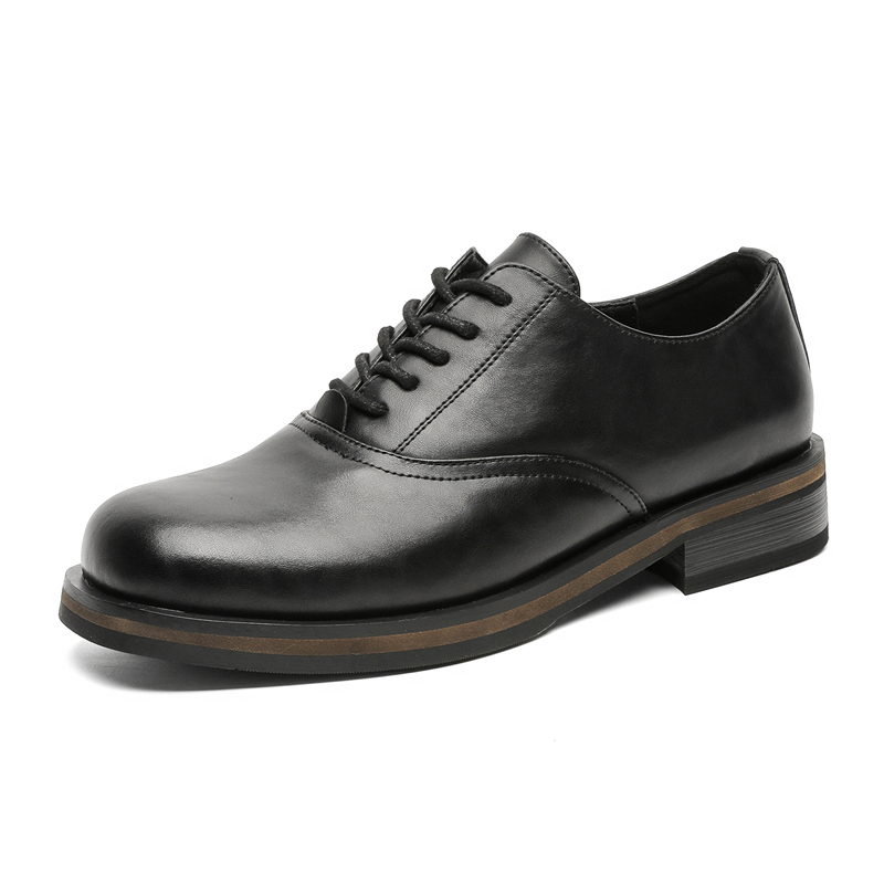 Sapatos Masculinos Casuais De Cano Baixo Com Cabeça Grande , Vintage Derby Quadrada